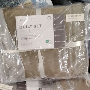 Twin Brown Quilt Set - Soft & Cozy Home Bedding - 1804-CUB-T